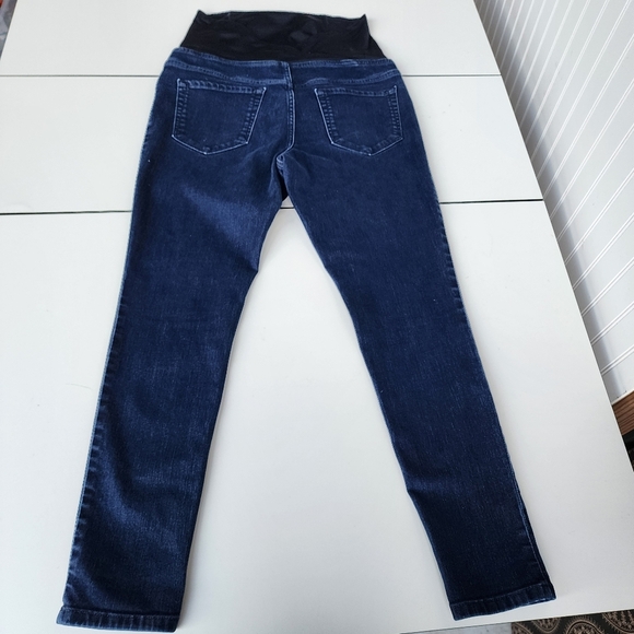 Isabel Maternity Blue Denim Pockets Full Panel Stretch Skinny Jeans 8/29R J2 - Picture 5 of 9
